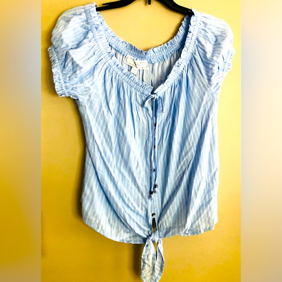 Hippie Rose Tops - NWT  HIPPIE ROSE Blue Peasant Top  Size M  $34